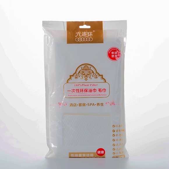 Portable travel pure cotton disposable white soft bath towels 6 pack - Picture 8 of 14